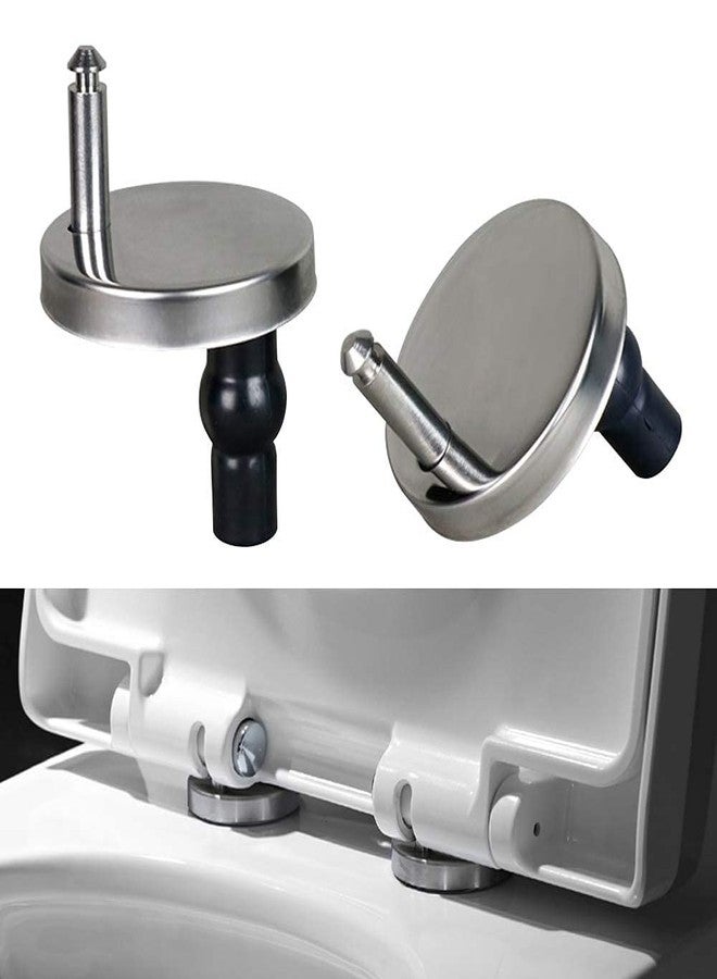 MASTER BATH Stainless Steel SS Toilet Seat Cover Hinges, Quick Release Toilet Seat Hinges, Top Fixing Toilet Seat Cover Reparing Screw Set Round Type With Rubber Bush and Screw, White - Image 2